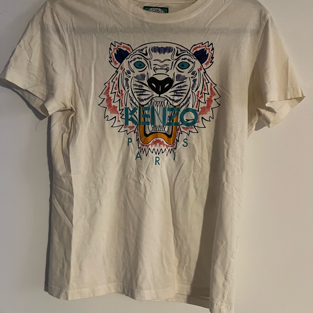 Kenzo Beige Tiger Print T-Shirt